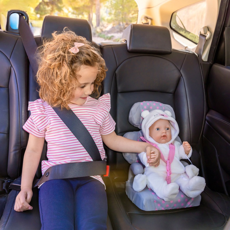 Baby Doll Car Seat Pink and Grey