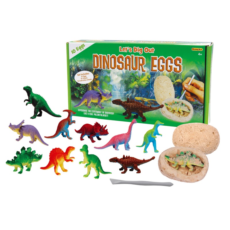 Lets Dig Out Dinosaur Figures Eggs 10 Pack Set