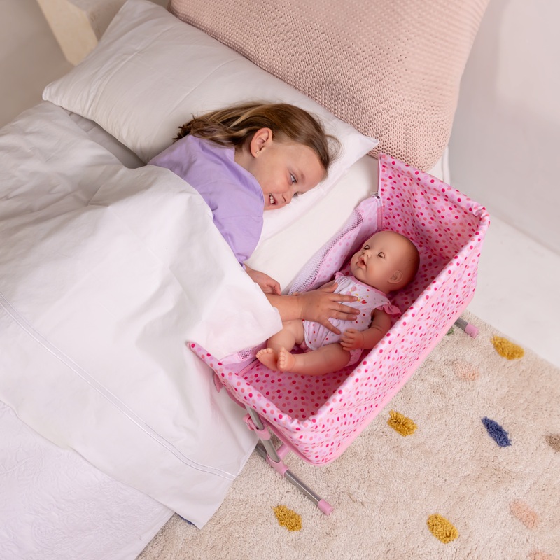 Ivy & Lily Baby Doll Bedside Crib with Pillow and Quilt