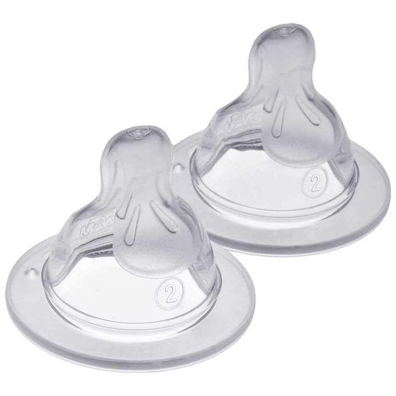 MAM Medium-Flow Size 2 Baby Bottle Teats 2 Pack