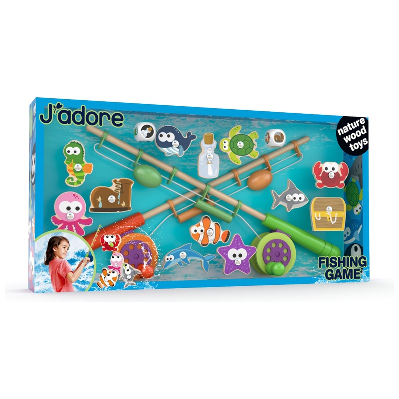J'adore Wooden Treasure Fishing Game Assortment