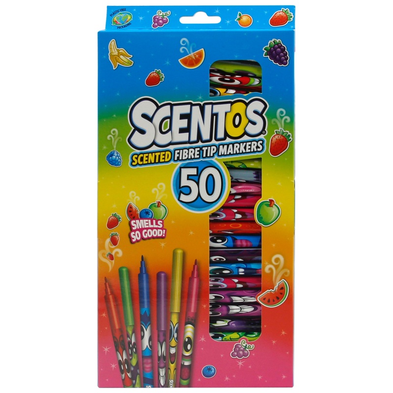 Scentos Markers Fibre Tip Scented 50 Pack
