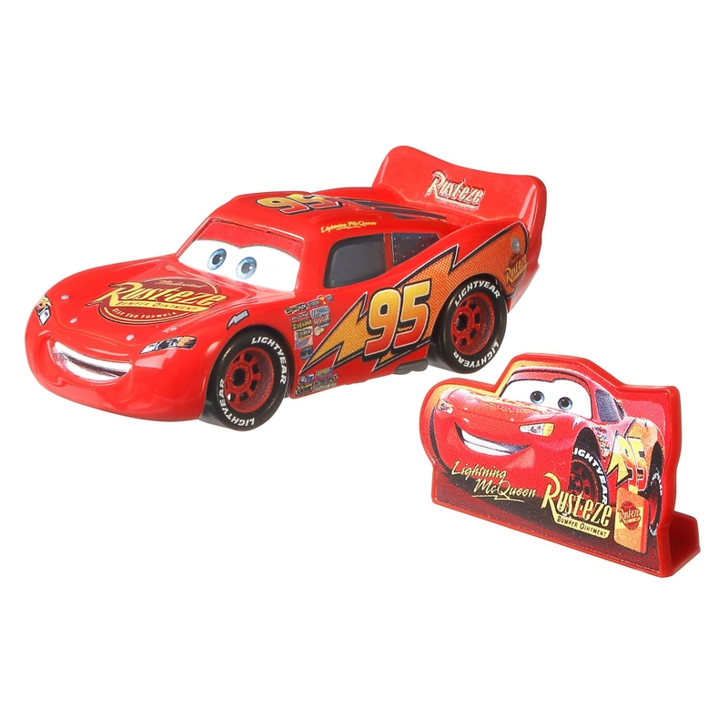 Disney Cars 1:55 Lightning McQueen with Sign Die-Cast Car