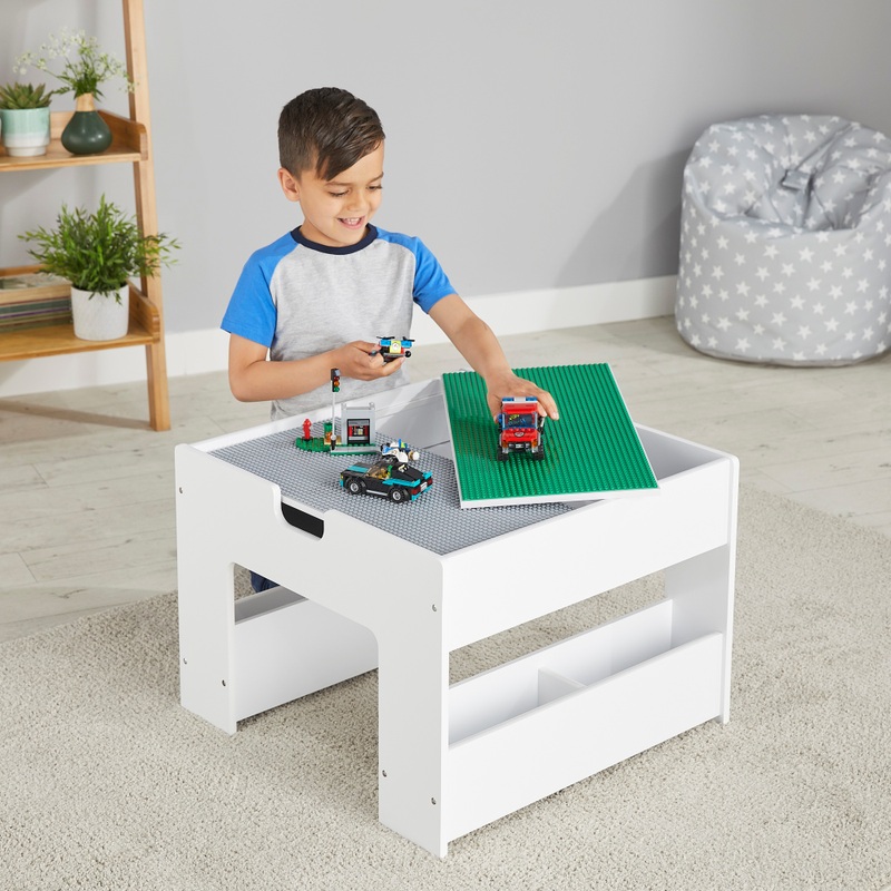 Build 'n' Store Wooden Base Plate Building Table White