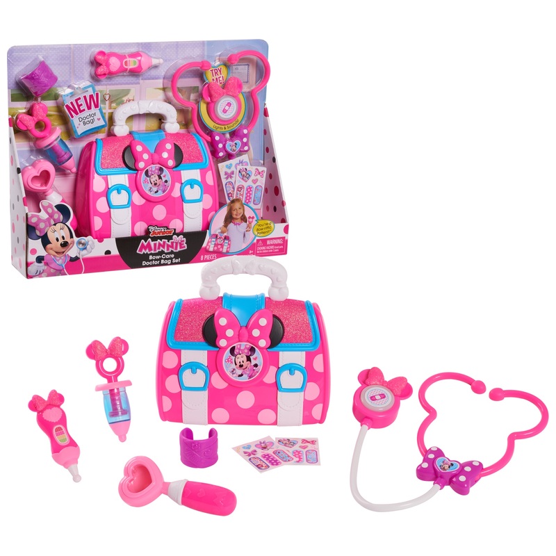 Disney Junior Minnie Mouse Toy Set Bow-Care Doctor Bag 4 Disney Junior Minnie Mouse Toy Set Bow-Care Doctor Bag