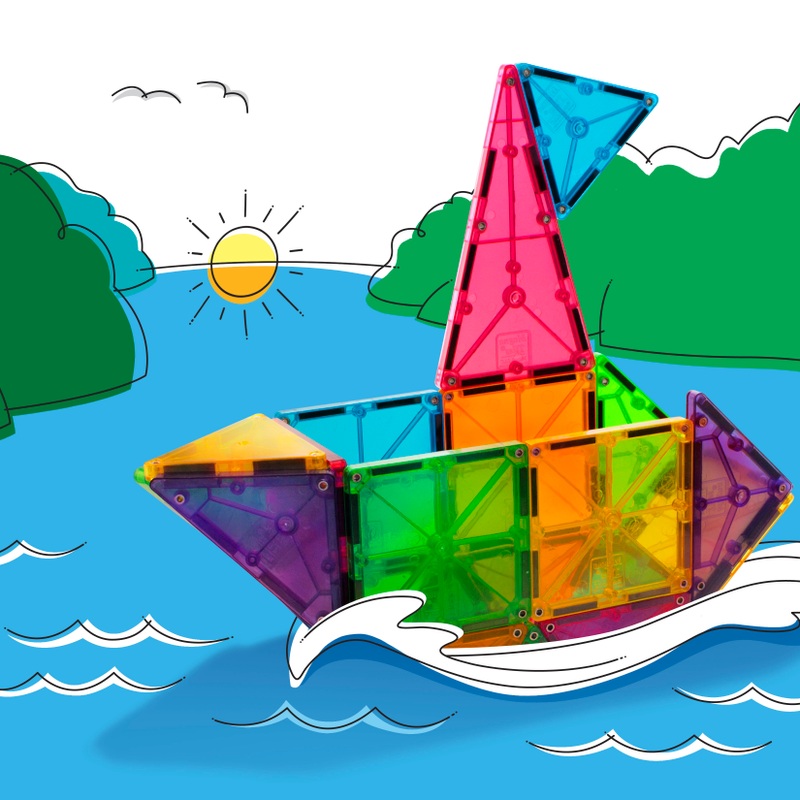 MAGNA-TILES Construction Set Clear Colours 32 Pieces 7 MAGNA-TILES Construction Set Clear Colours 32 Pieces