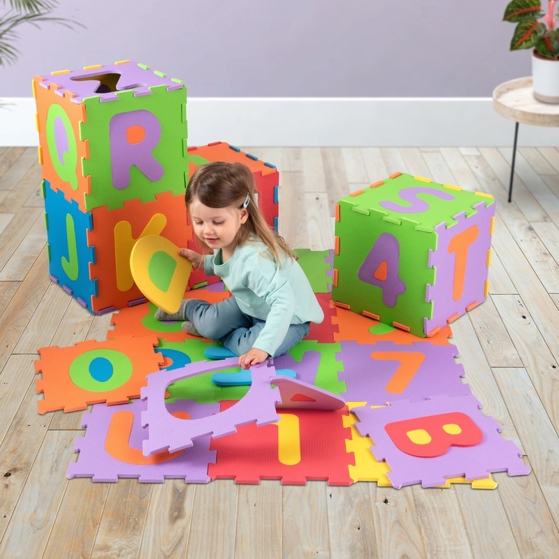 Play Factory Foam Puzzle Play Mat Alphabet and Numbers 36 Pieces