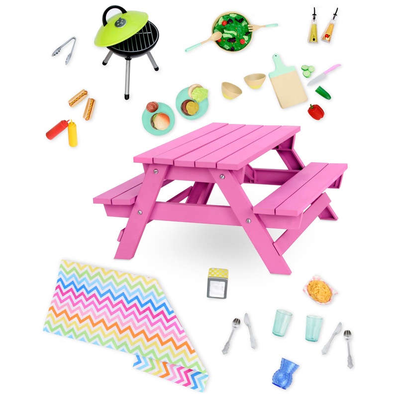 Our Generation Picnic Table and Play Food Accessories Playset