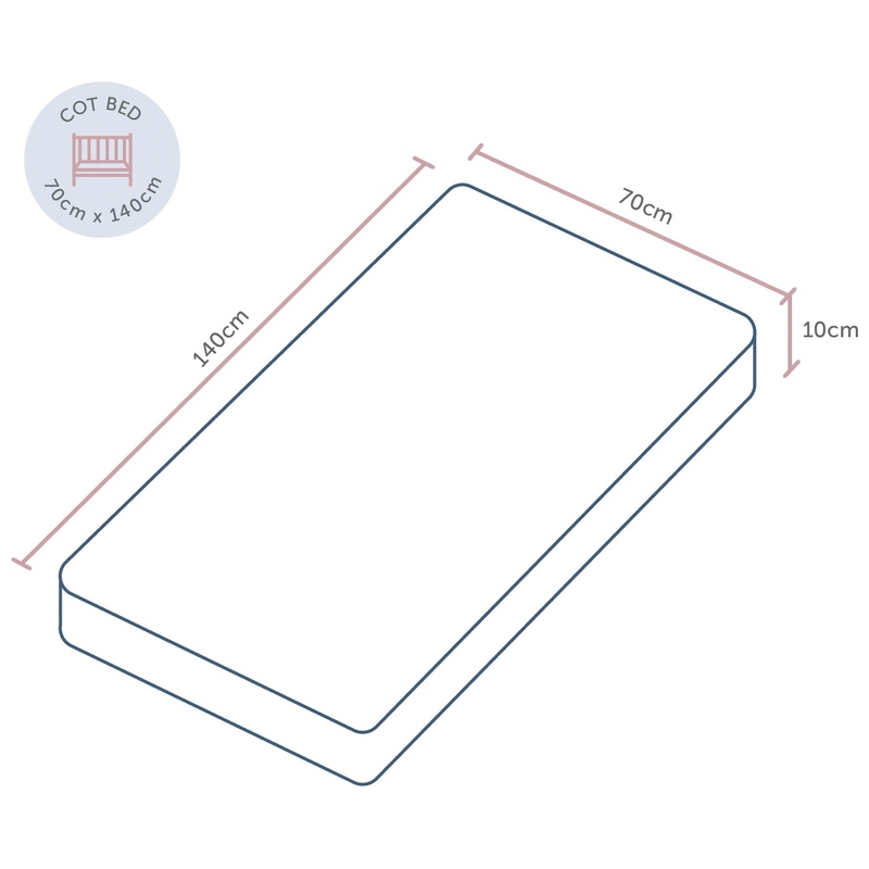 Baby Elegance Cot Bed Breathe-Dry Fibre Mattress 140 x 70cm 5 Baby Elegance Cot Bed Breathe-Dry Fibre Mattress 140 x 70cm