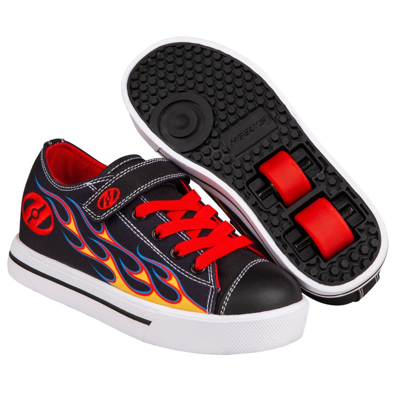 Heelys Snazzy X2 Shoes Black Red Flame UK Size 13
