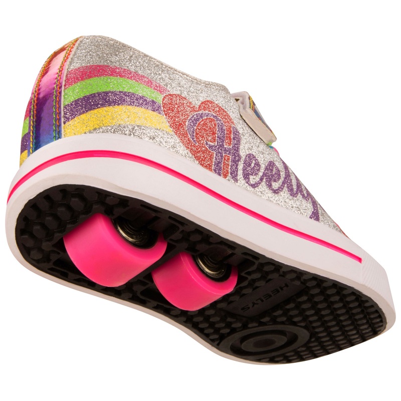 Heelys Snazzy X2 Shoes Silver Rainbow Heart UK Size 12 5 Heelys Snazzy X2 Shoes Silver Rainbow Heart UK Size 12