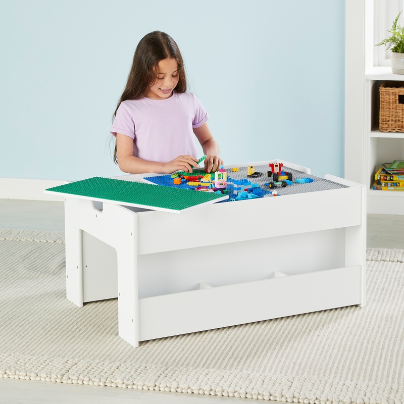 Build 'n' Store Large Wooden Base Plate Building Table White