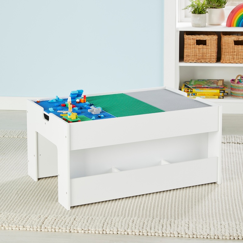 Build 'n' Store Large Wooden Base Plate Building Table White