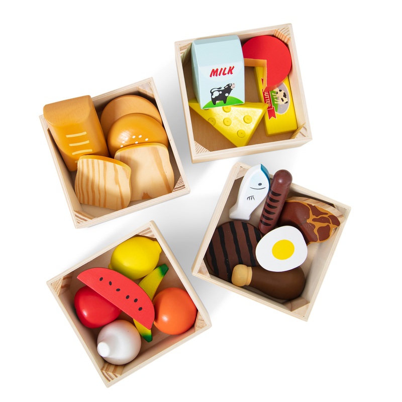 Melissa & Doug Wooden Play Food Groups Set 21 Pieces