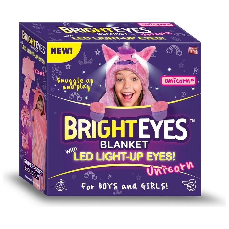 Bright Eyes Blanket with LED Light-Up Eyes Unicorn