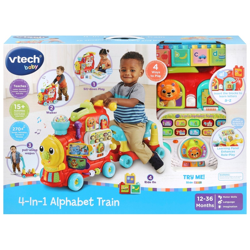 VTech Baby 4-in-1 Alphabet Train Ride On Red 8 VTech Baby 4-in-1 Alphabet Train Ride On Red