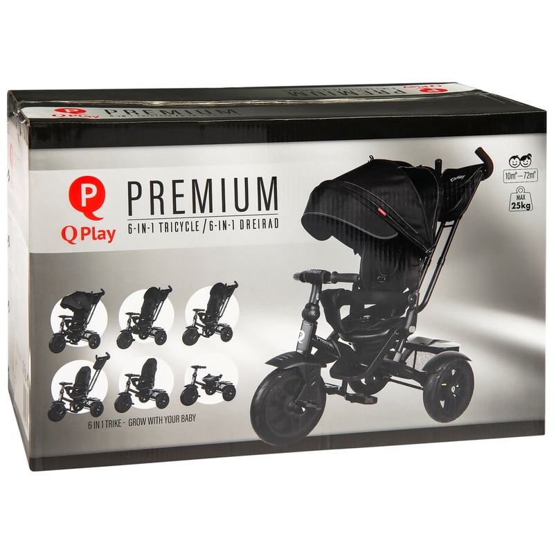 QPlay Premium 6-in-1 Trike Black 8 QPlay Premium 6-in-1 Trike Black