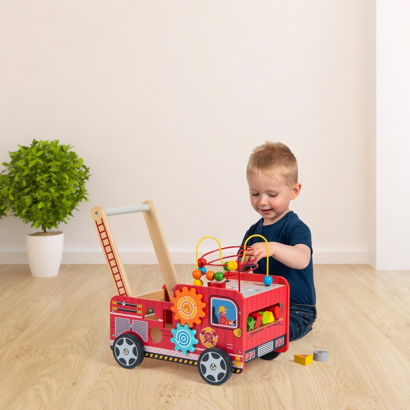 Squirrel Play Wooden Activity Baby Walker Fire Engine 5 Squirrel Play Wooden Activity Baby Walker Fire Engine