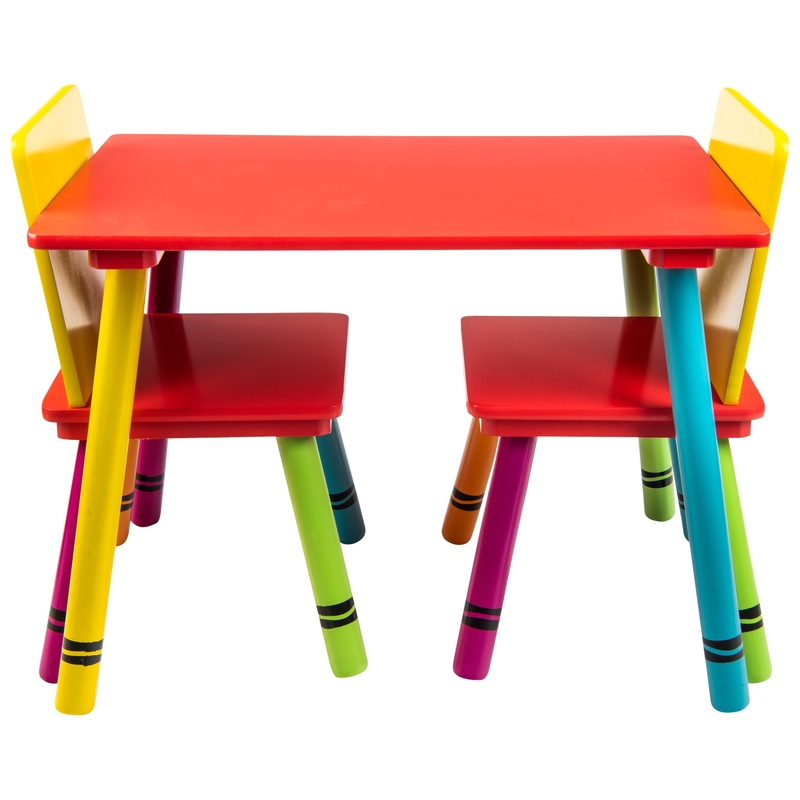 Wooden Crayon Table and Chairs Set 6 Wooden Crayon Table and Chairs Set