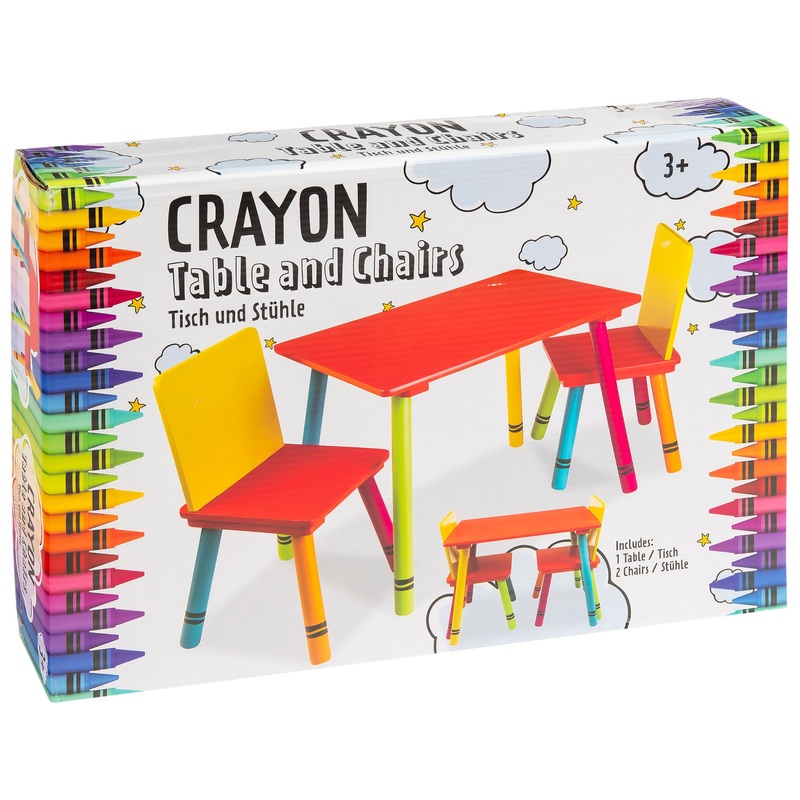 Wooden Crayon Table and Chairs Set 7 Wooden Crayon Table and Chairs Set