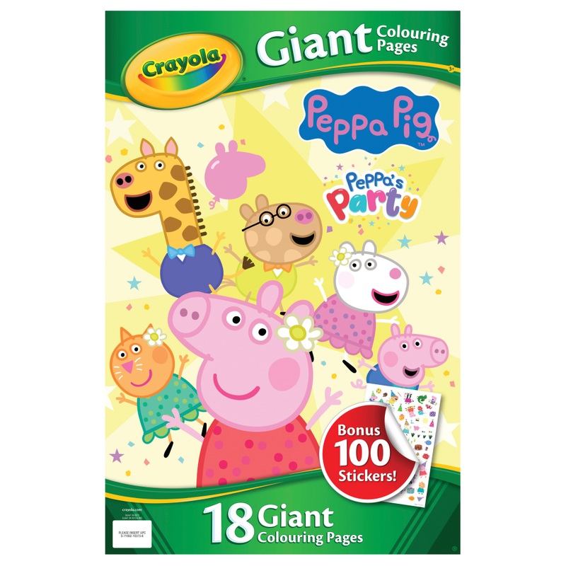 Crayola Peppa Pig Giant Colouring Pages Book with 100 Stickers