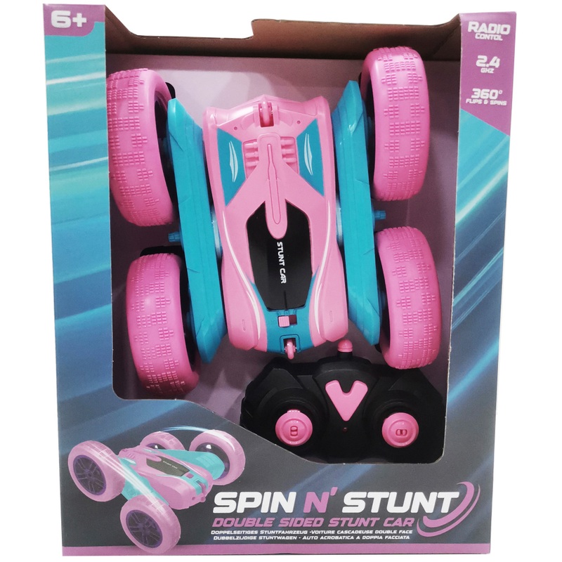 Spin n' Stunt Remote Control Car Pink 1:24 Scale 8 Spin n' Stunt Remote Control Car Pink 1:24 Scale