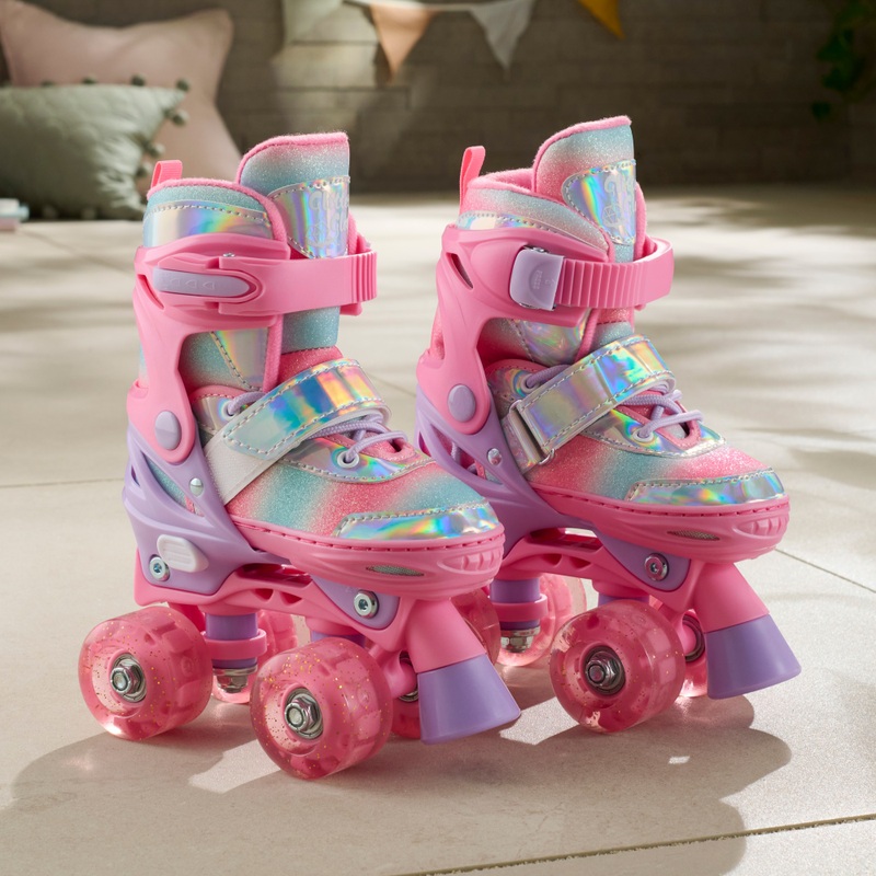 Glitter Glow Roller Skates with LED Wheels UK Size 9 - 12