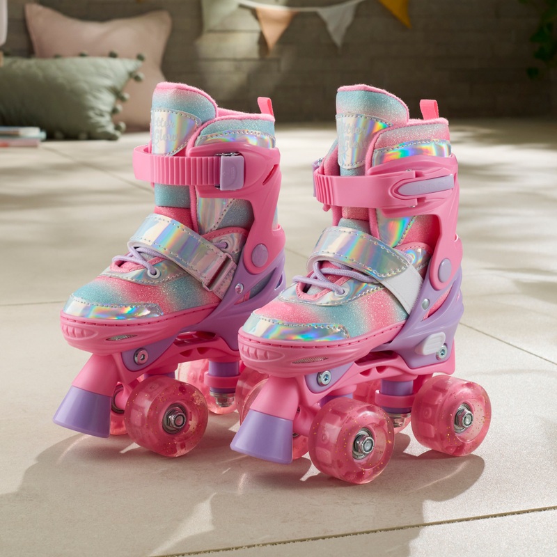 Glitter Glow Roller Skates with LED Wheels UK Size 9 - 12