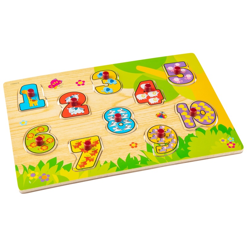 Chunky Wooden Numbers Shapes Puzzle