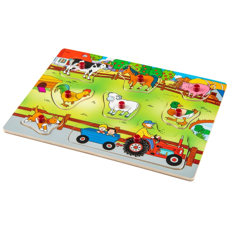 Chunky Wooden Farm Shapes Puzzle