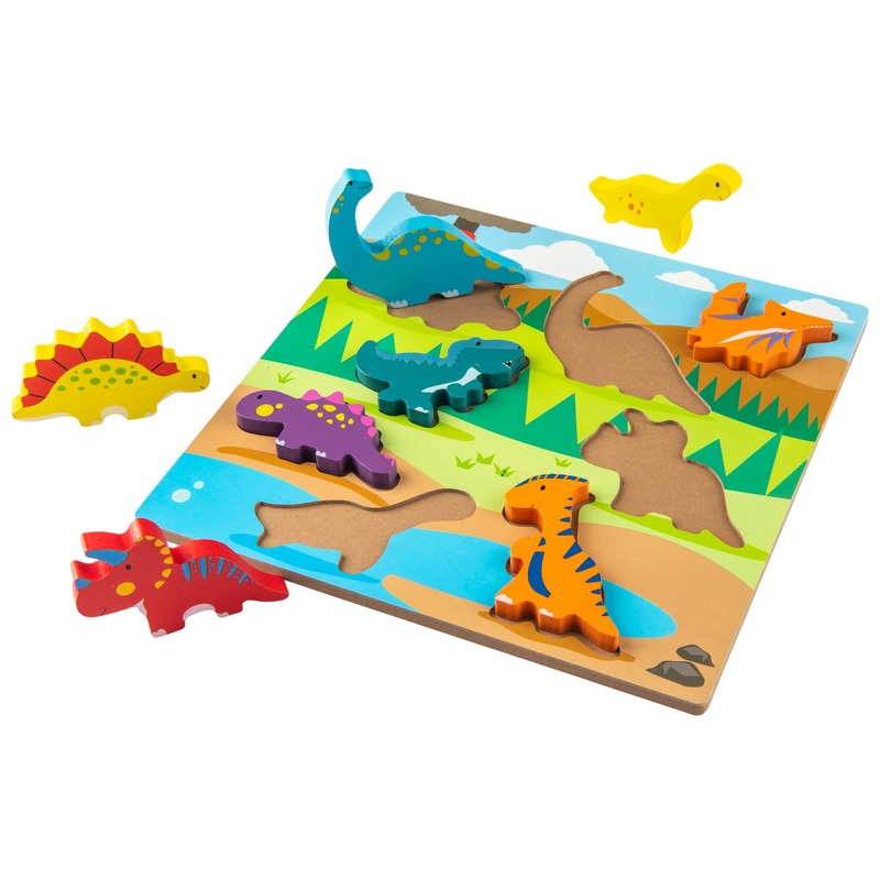 Chunky Wooden Dinosaur Shapes Puzzle