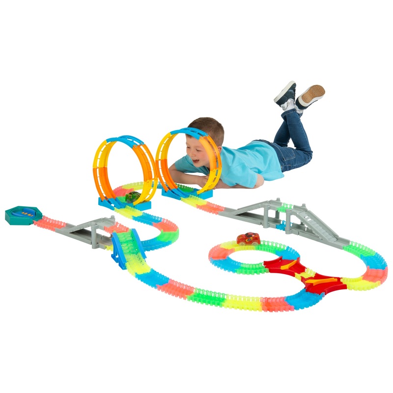 Glow Tracks Glow-in-the-Dark Race Track Double Loop Set