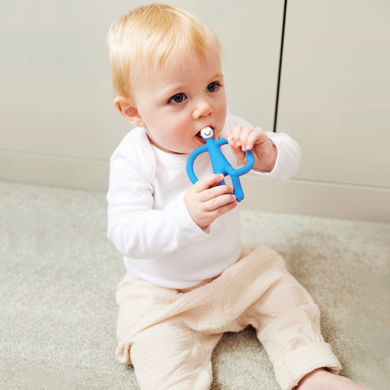 Matchstick Monkey Teething Toy and Gel Applicator Blue
