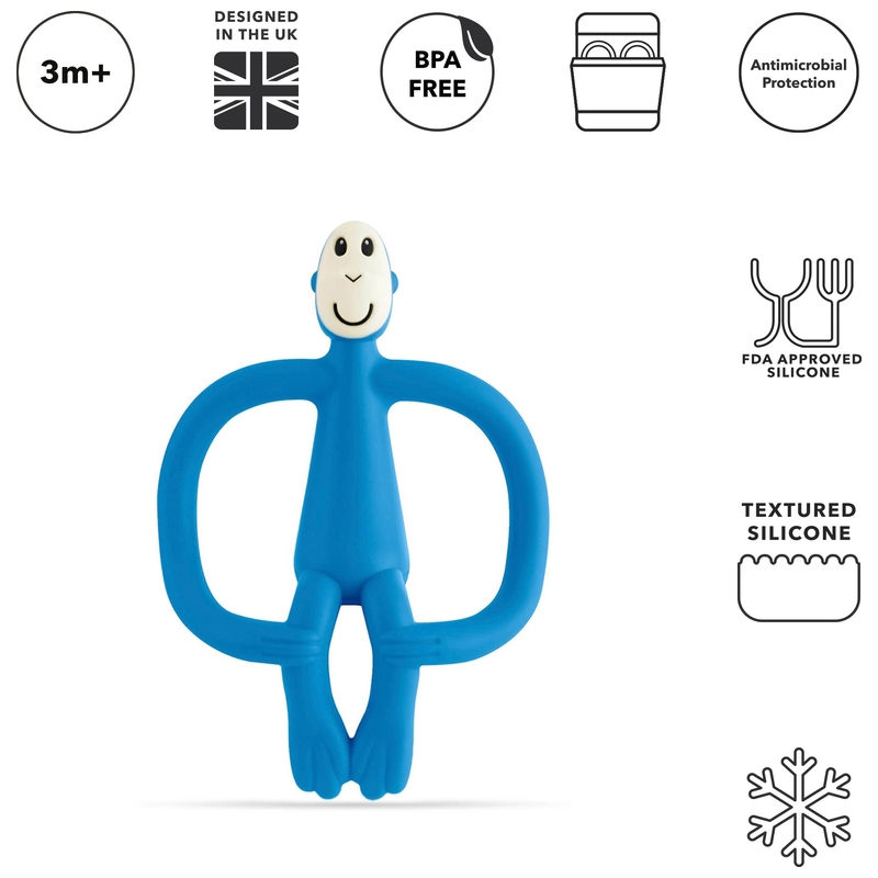 Matchstick Monkey Teething Toy and Gel Applicator Blue