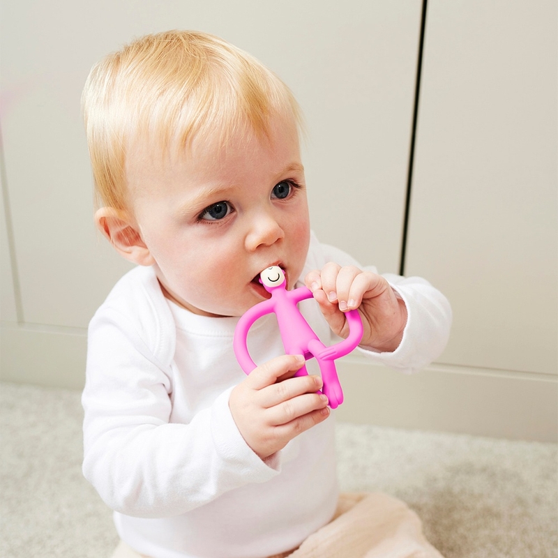 Matchstick Monkey Teething Toy and Gel Applicator Pink