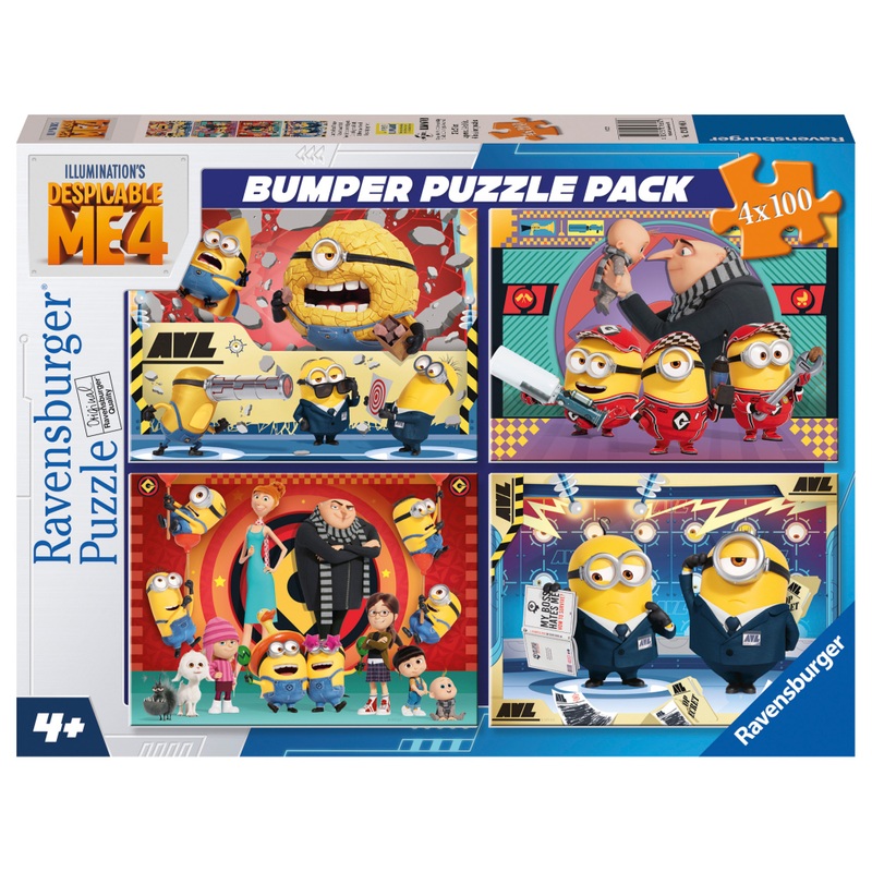 Ravensburger Minions The Rise of Gru Jigsaw Puzzles Bumper Pack 4 x 100 Pieces