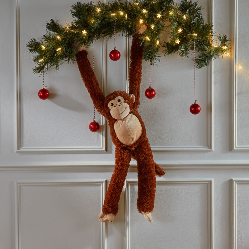 Monty the Dark Brown Cheeky Hanging Monkey Soft Toy 75cm