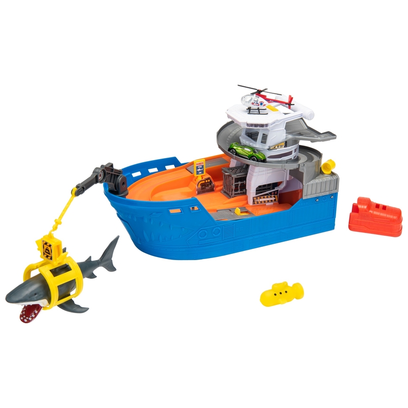 Dickie Toys Playset Shark Attack Boat with Lights and Sounds