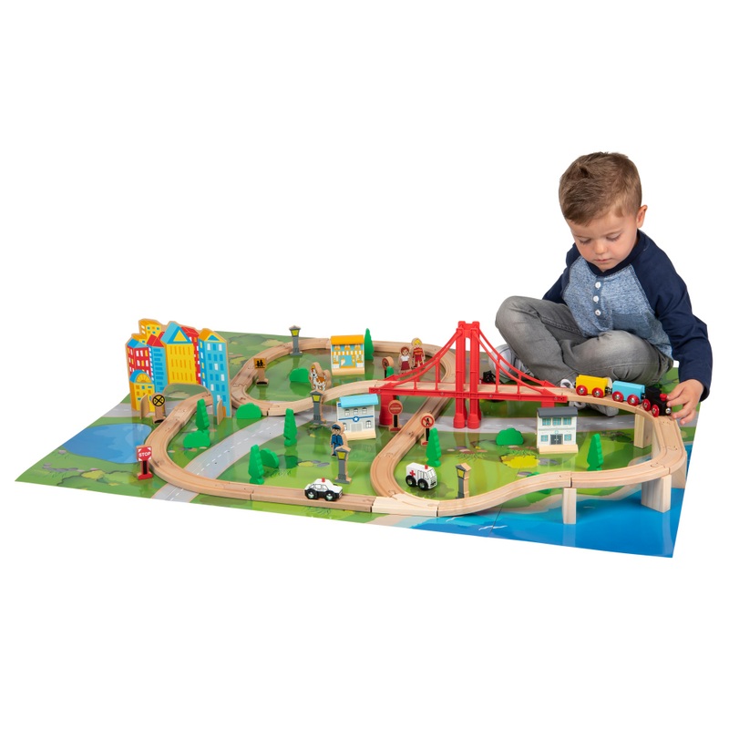 Squirrel Play Wooden Train Set 80 Pieces