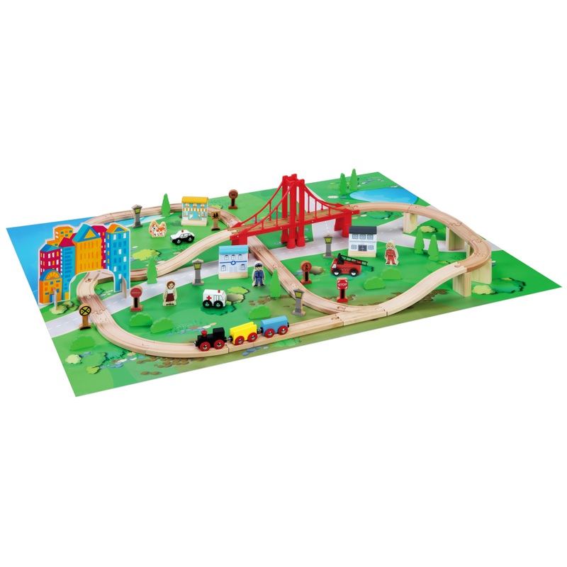 Squirrel Play Wooden Train Set 80 Pieces 2 Squirrel Play Wooden Train Set 80 Pieces