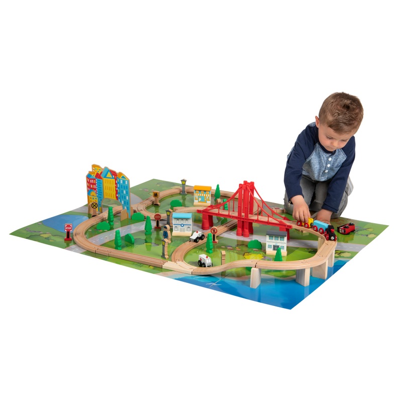 Squirrel Play Wooden Train Set 80 Pieces 3 Squirrel Play Wooden Train Set 80 Pieces