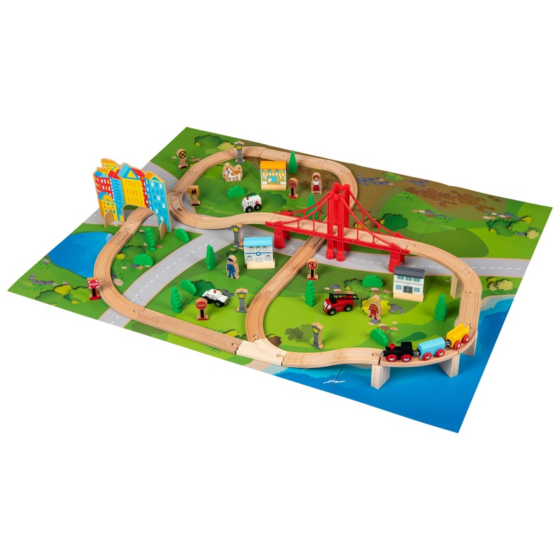 Squirrel Play Wooden Train Set 80 Pieces 4 Squirrel Play Wooden Train Set 80 Pieces