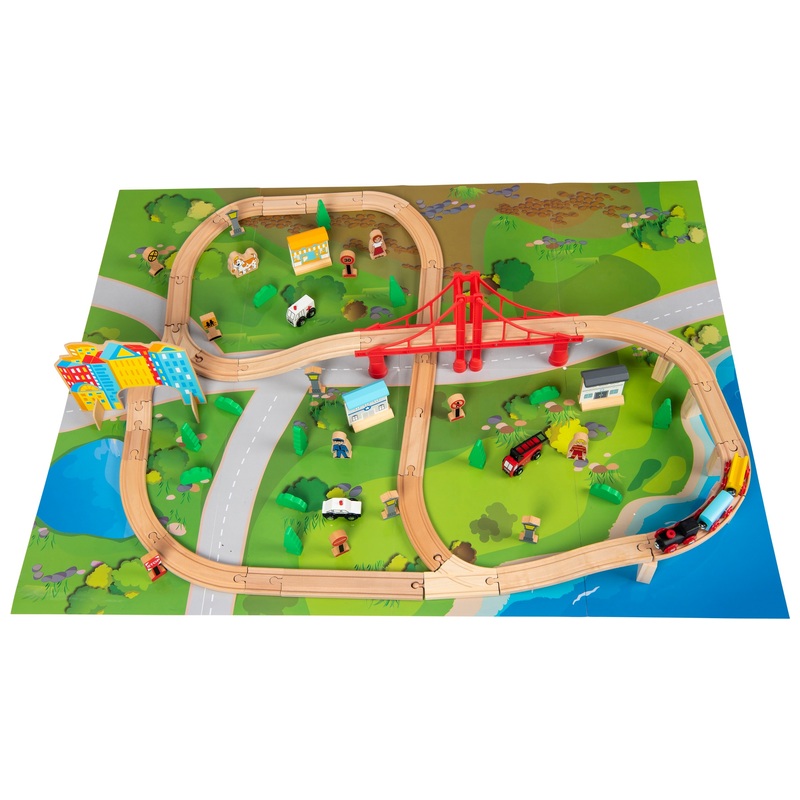 Squirrel Play Wooden Train Set 80 Pieces 5 Squirrel Play Wooden Train Set 80 Pieces