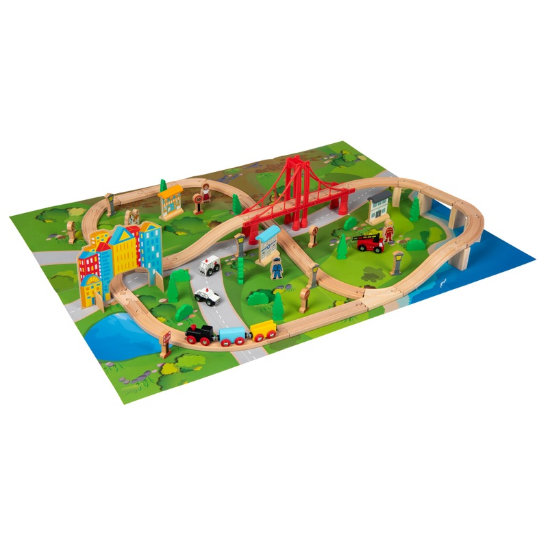 Squirrel Play Wooden Train Set 80 Pieces 6 Squirrel Play Wooden Train Set 80 Pieces
