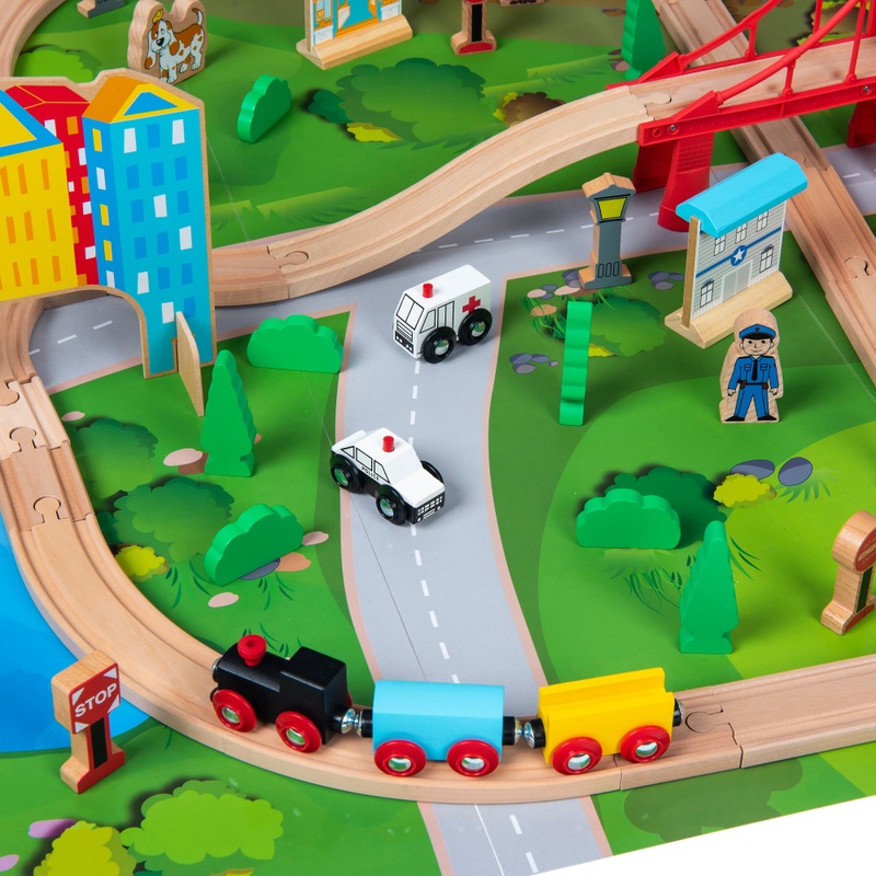 Squirrel Play Wooden Train Set 80 Pieces 7 Squirrel Play Wooden Train Set 80 Pieces