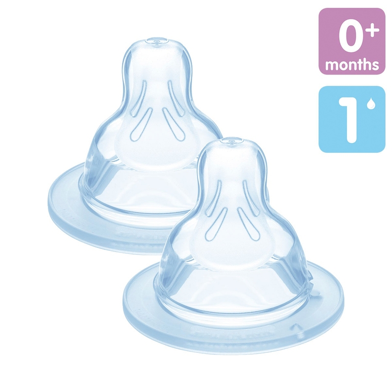 MAM Slow Flow Size 1 Baby Bottle Teats 2 Pack