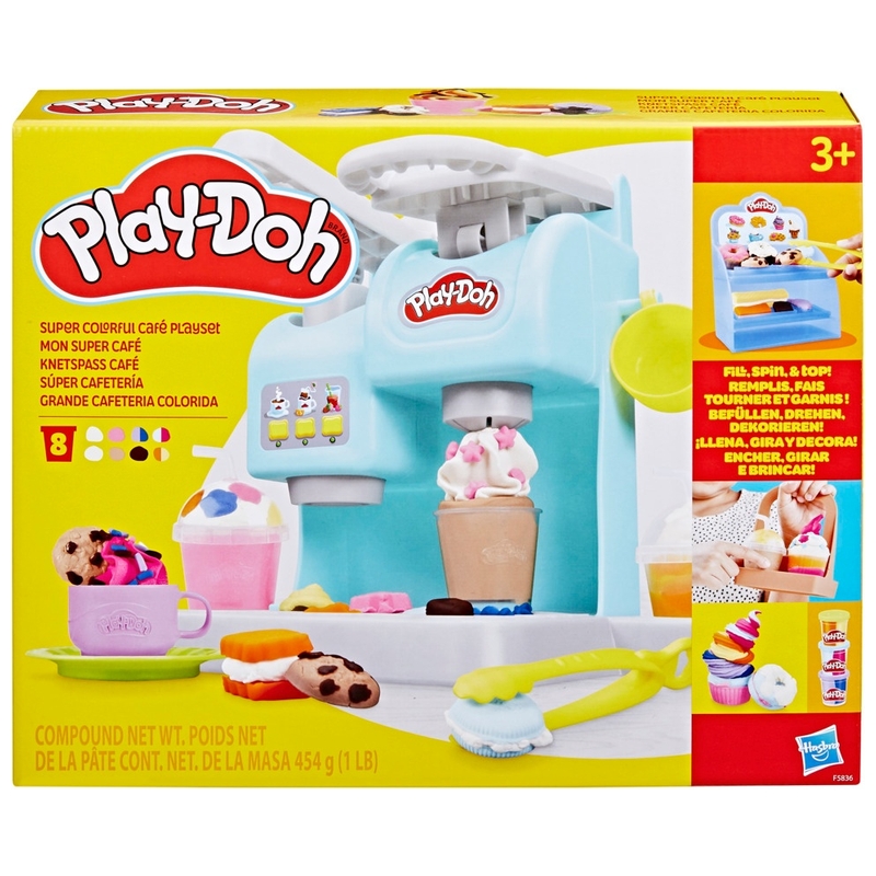 Play-Doh Kitchen Creations Super Colourful Cafe Playset with 20 Pieces