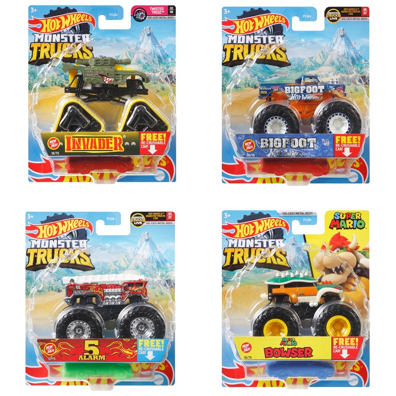 Hot Wheels Monster Trucks 1:64 Die-Cast Car Assortment 2 Hot Wheels Monster Trucks 1:64 Die-Cast Car Assortment