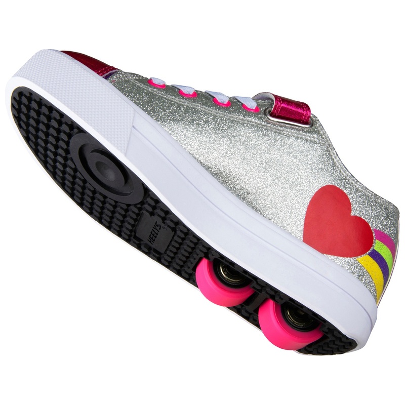 Heelys Snazzy X2 Shoes Silver Rainbow Heart UK Size 11