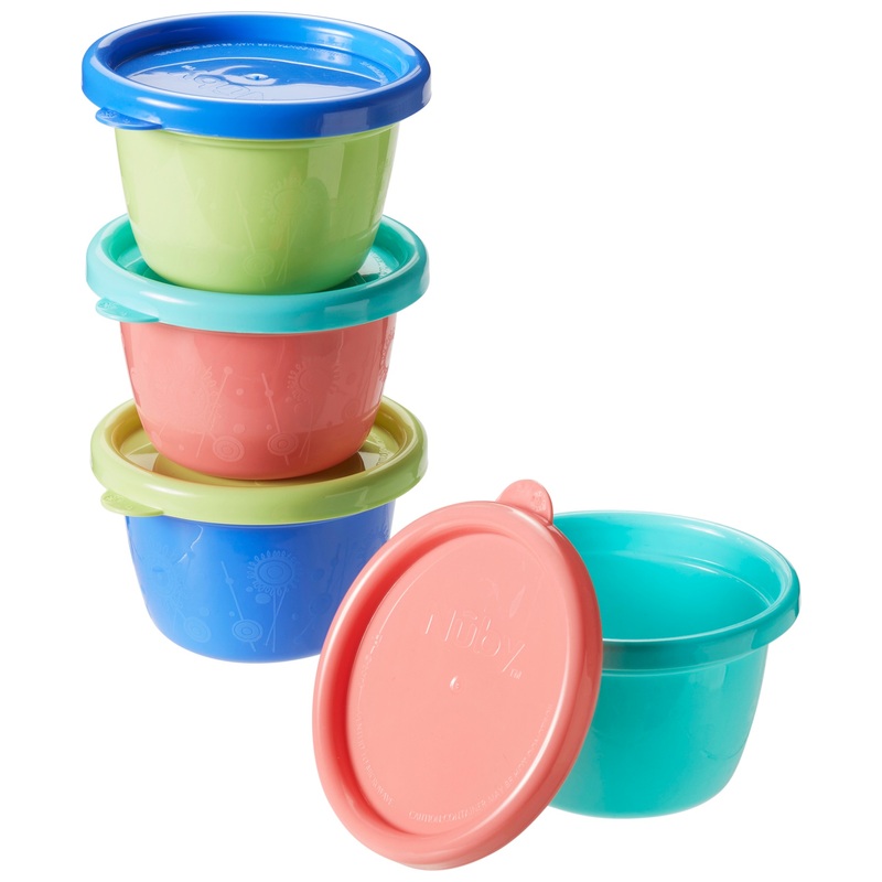 Nuby Baby Food Snack Pots with Lids 4 Pack